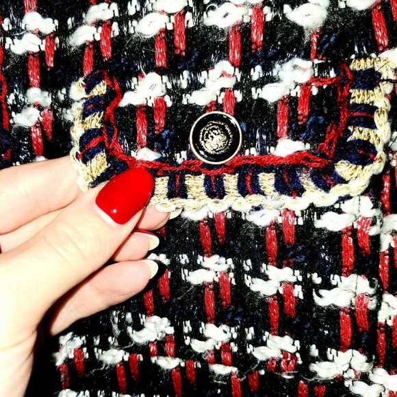 Zara Multicolor New Tweed Blazer Sz M - Picture 6 of 8